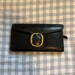 Coach Bleecker Leather Wallet with Checkbook Cover, Black